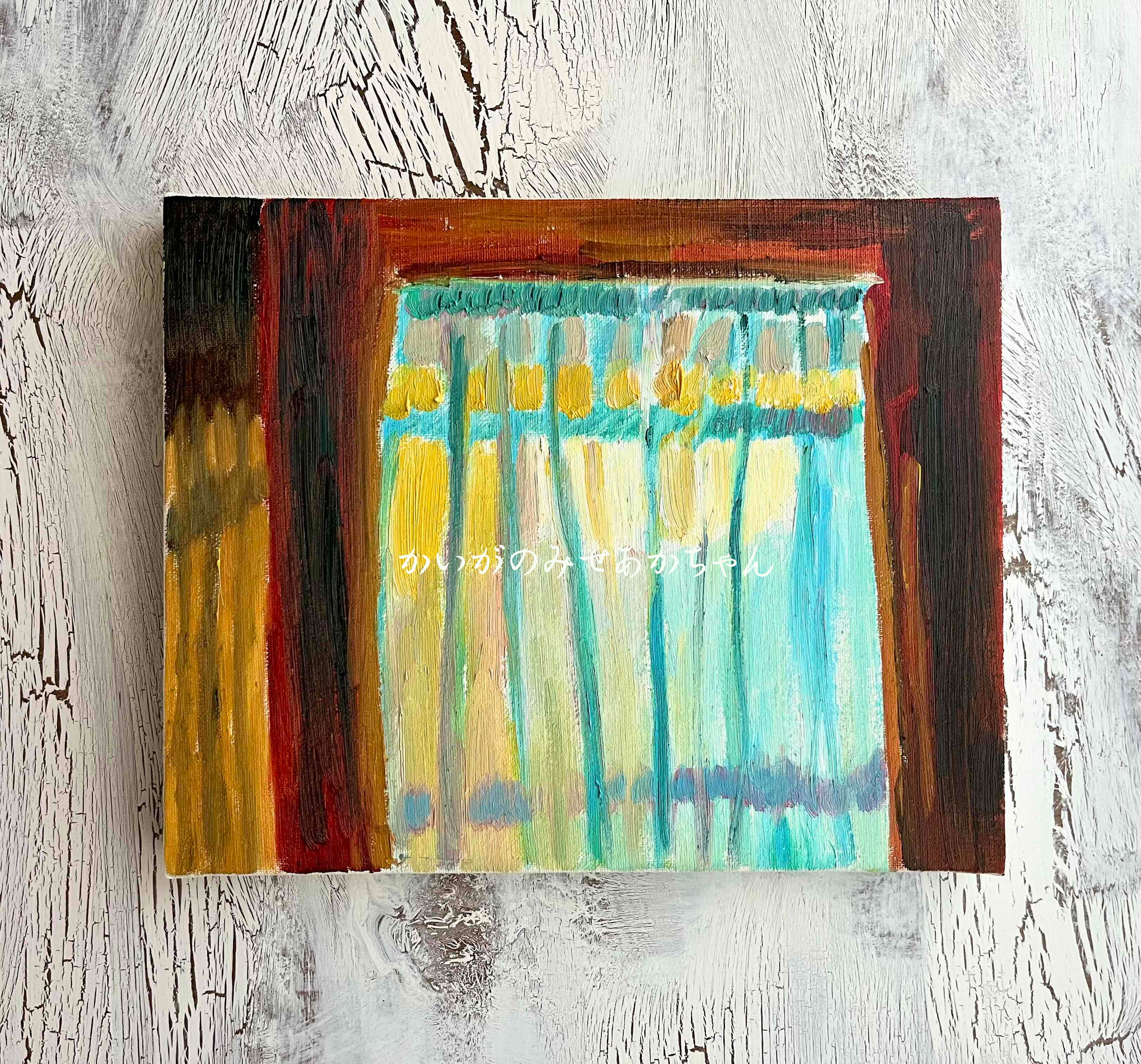 原画「工場と空」F3・油彩