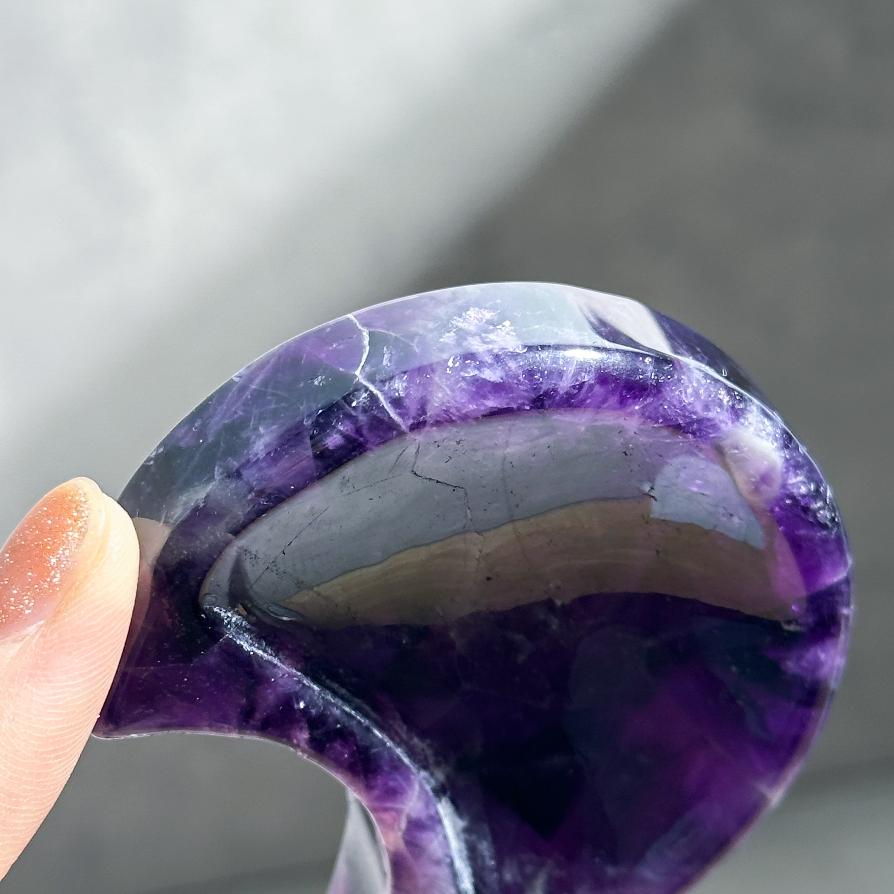 ドリームアメジスト月型のうつわ03◇ Dream Amethyst ◇天然石・鉱物
