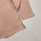 Mademoiselle NON NON マドモアゼルノンノン リネン100% タグ付き 七分袖 ニットカーディガン L/ピンク