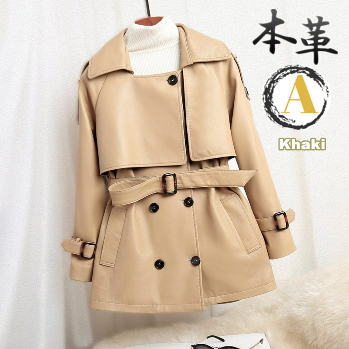 ロングレザージャケット レザージャケット ブ ラムレザー トレンチ 