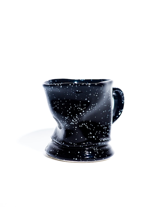 Ceramic splatter irregularly shaped mug