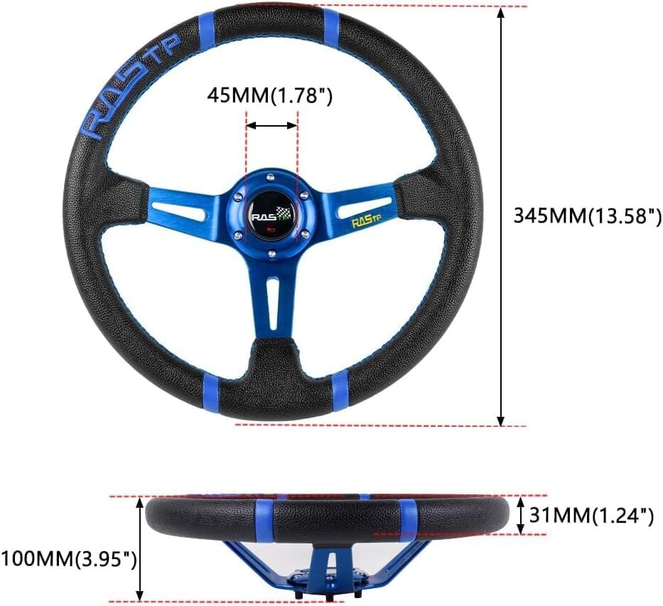 特価商品】MUTEKI ステアリング ハンドル 直径350mm 軽量アルミニウム