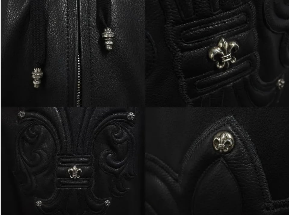 CHROME HEARTS クロムハーツ レザー フーデッドコート BSフレアパッチ