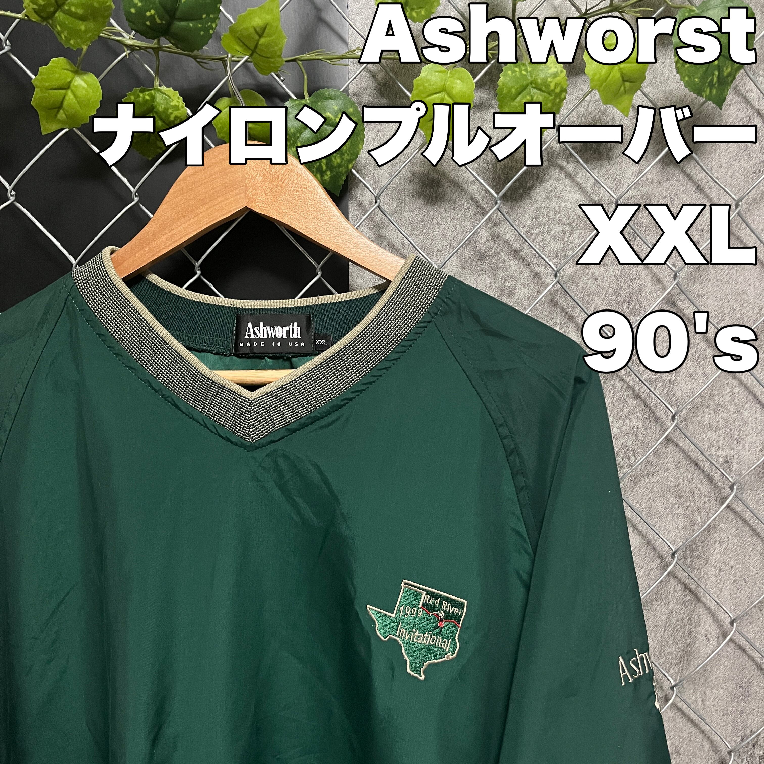 90's USA製 Ashworth ナイロンプルオーバー ゴルフ 古着 ヴィンテージ