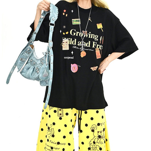 ノスタルジックグラフィックハーフスリーブTシャツ 2col   R01897