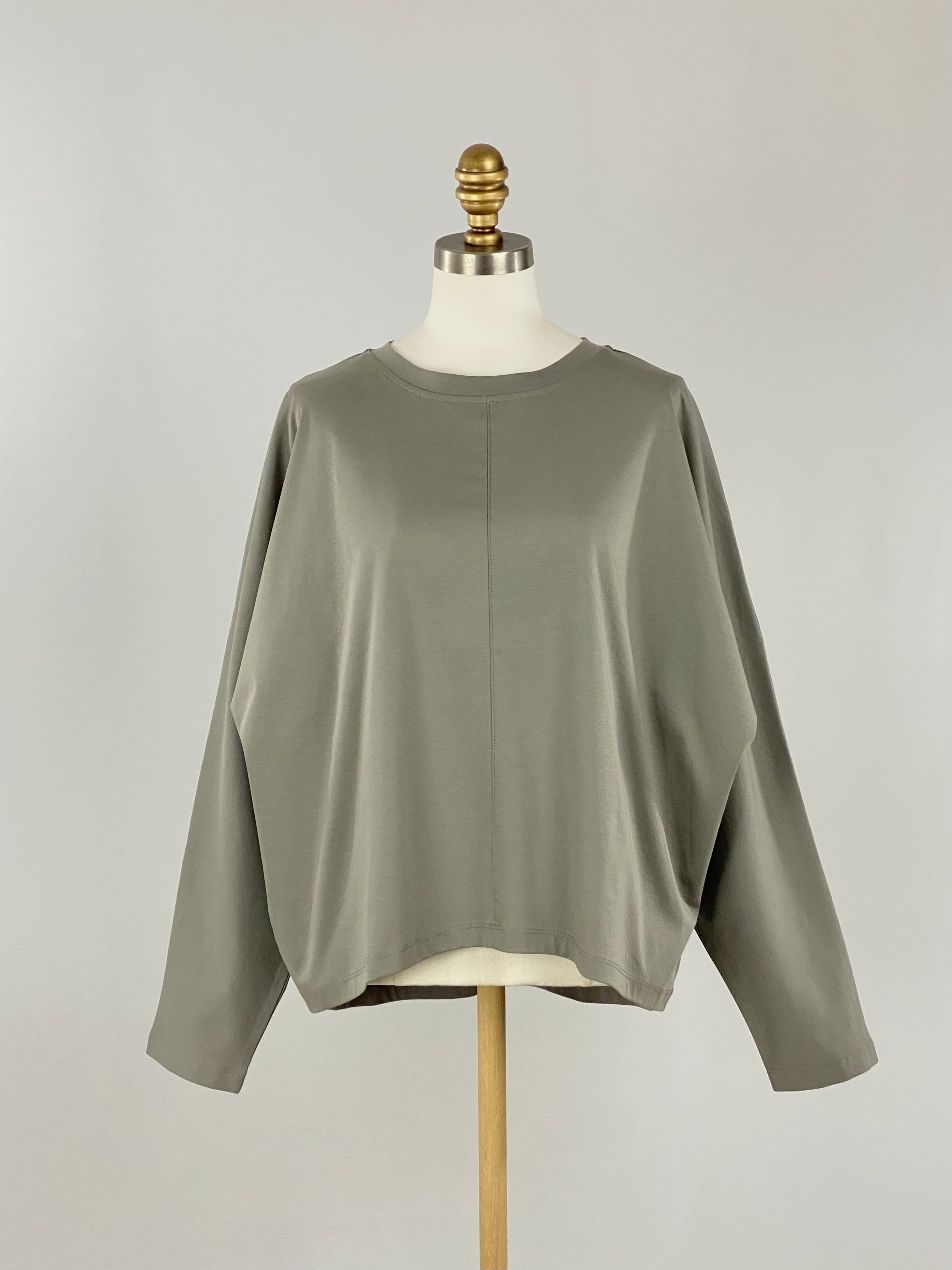 シルケットコットン ドルマンロンT|グレージュ|Maglia Plus