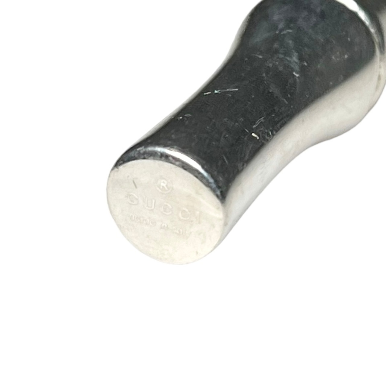 vintage GUCCI heavy gauge silver long chain necklace " bamboo "