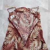 フラダンス 衣装 ワンピース ドレス ブラウン系 アロハスタンダード 日本製 パームリーフ柄 ハワイアンプリント アロハ ALOHA STANDARDS 植物柄 ボタニカル ベージュ系 茶 レッスン 練習 フラ ダンス キャミソール 華やか 大人っぽい 上品 おしゃれ かわいい ブラウン カジュアル 軽やか スタイリッシュ