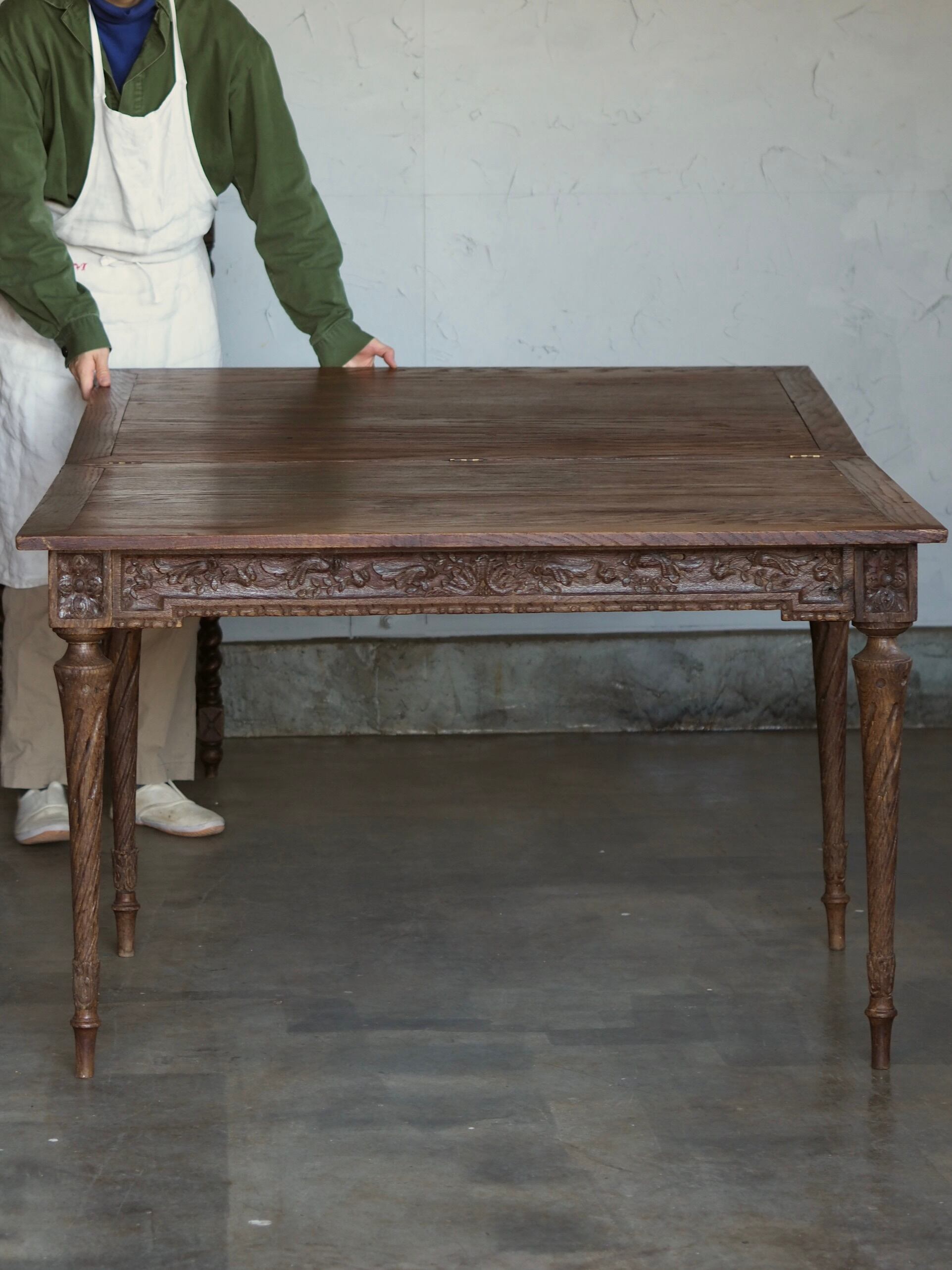 オーク 木彫テーブル-antique oak table | アンティーク.ヴィンテージ