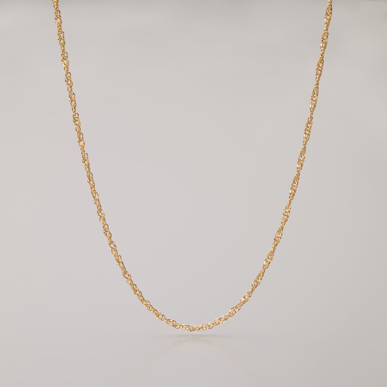 K18イエローゴールド 中空スクリューネックレス 【MKY0099N1