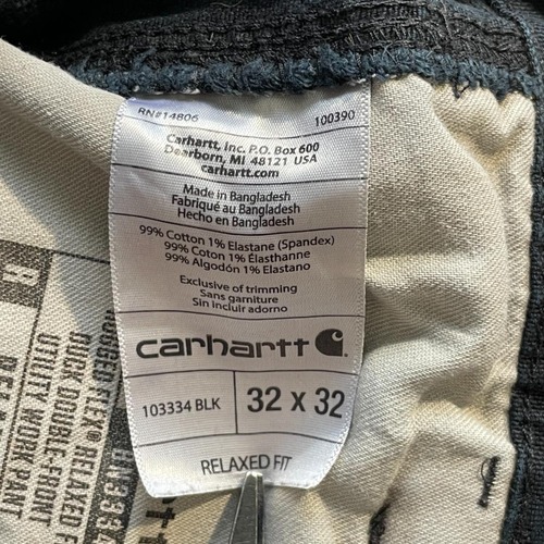 20s ブラック ダブルニー Carhartt 103334BLK 32×32 詳細写真11
