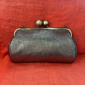 スクエア　国産　ピッグレザー　シャイニー　ガンメタ