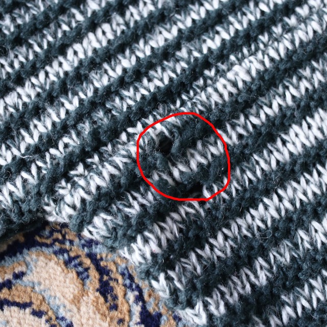 leather patch switching design loose knit 