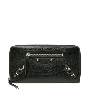 バレンシアガ クラシック コンチネンタル ラウンドファスナー 長財布 253036 ブラック レザー レディース BALENCIAGA 【中古】