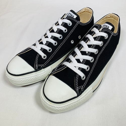 90's CONVERSE コンバース ALL STAR LOW オールスターロー キャンバススニーカー 黒 ブラック デッドストック NOS US7 25.5cm USA製 箱付き 希少 ヴィンテージ BA-1464 RM1833H