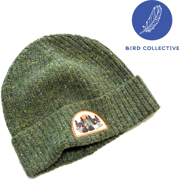 1点物◇Bird Collectiveビーニー緑ニット帽ニットキャップ古着メンズ