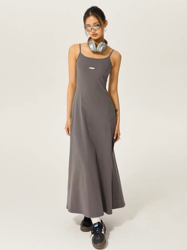 gray camisole dress