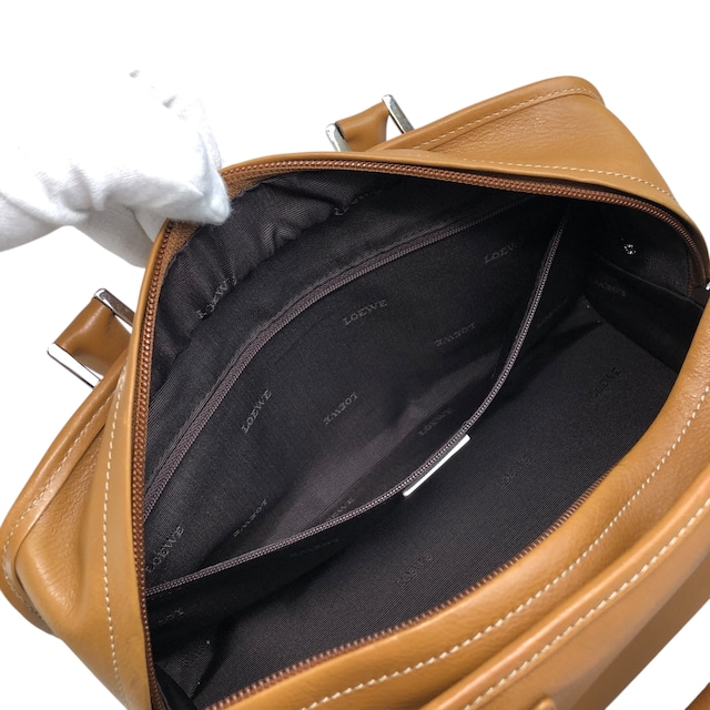 LOEWE ロエベ アマソナ 28 ハンドバッグ ブラウン アナグラム レザー ミニボストン vintage ヴィンテージ オールド gb6dbp