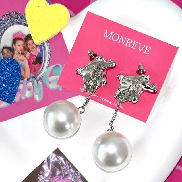 メタルピアス韓国/レディースファッション/アクセサリー/シルバー(P-208)