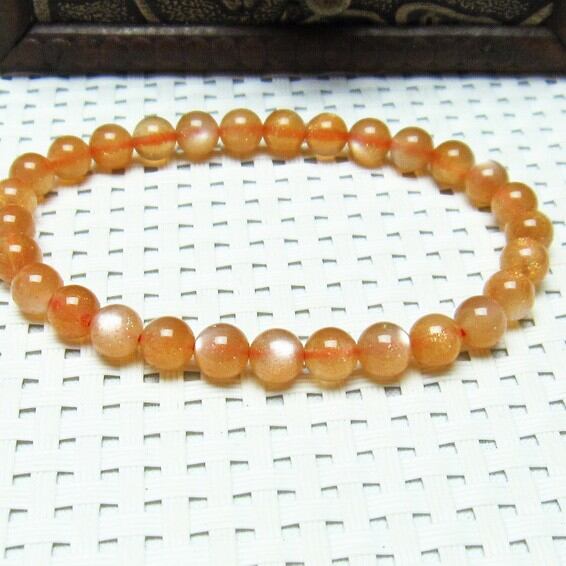 オレンジムーンストーン ブレスレット 6mm [M便 1/10] 111-2877