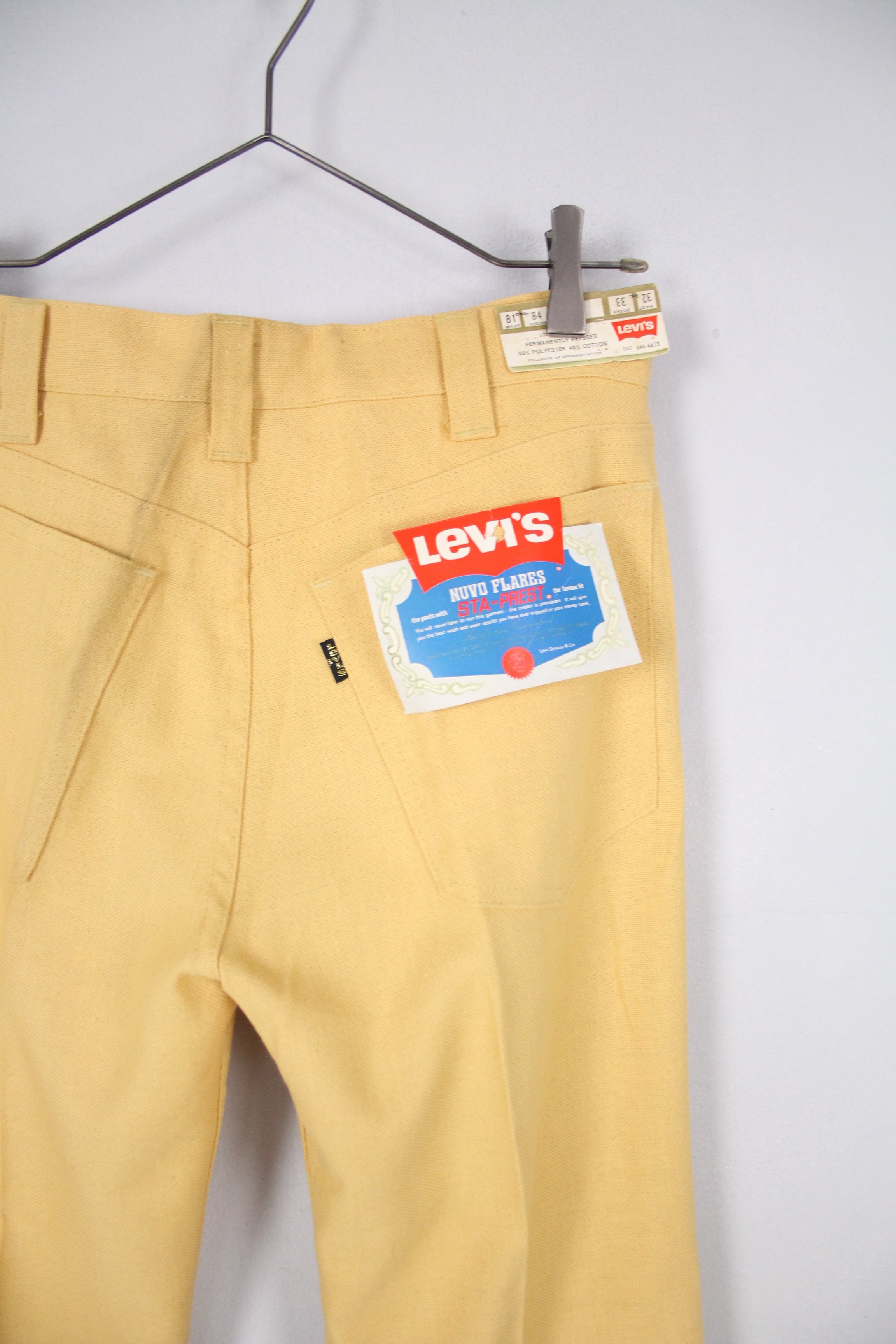 デッドストック】70's Levi'sスタプレ 646 ベージュ/黄31/32 - デニム