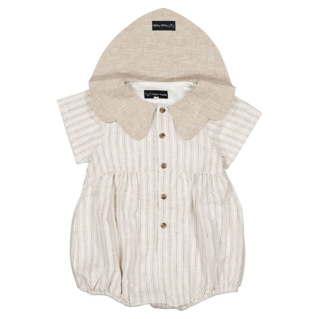 ご予約【MaisonMarelle】送料無料Romper ALMA- Beige stripes
