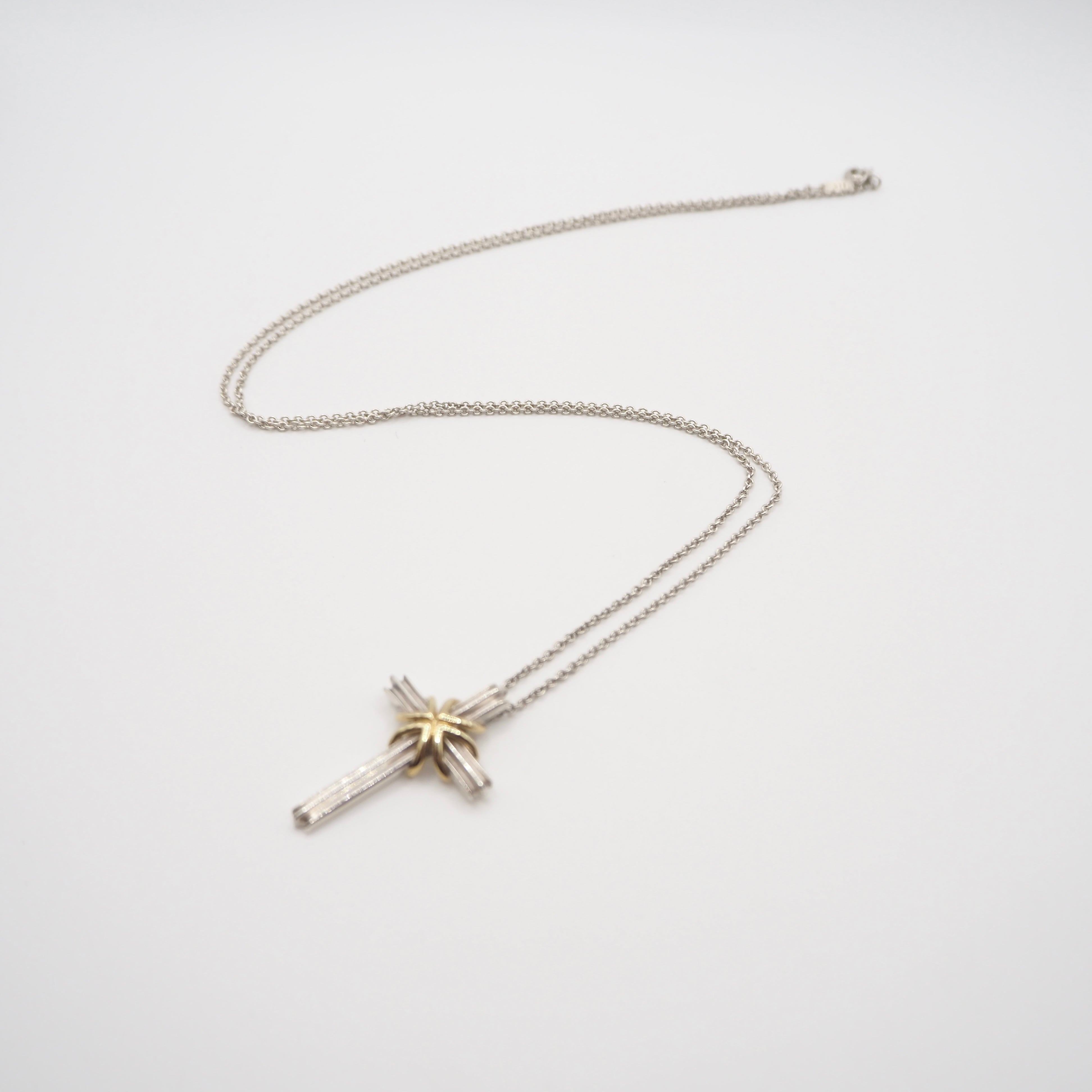 Tiffany&Co. シグネチャークロスコンビネックレス シルバー925 K18