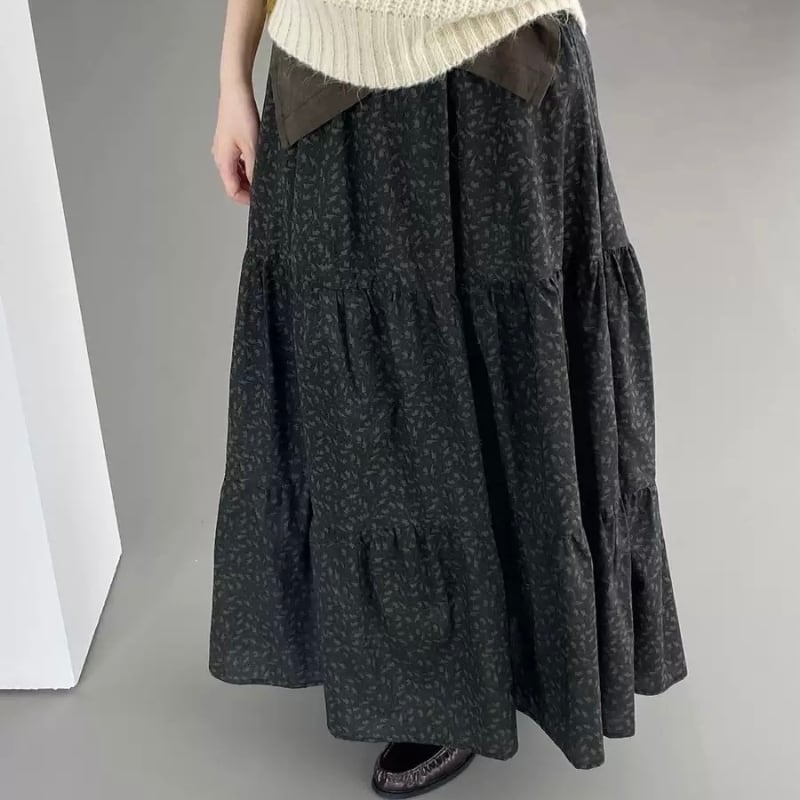 ティアード フレア Aライン ロングスカート 204404 | きれいめ