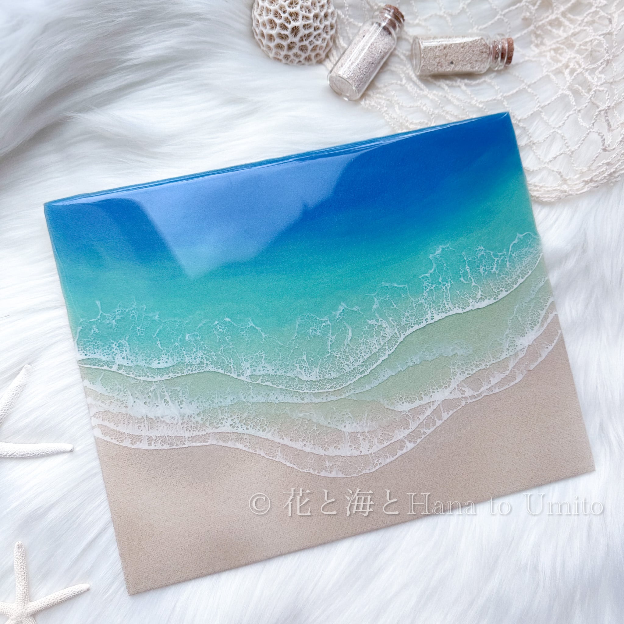 海と白波のキャンバスアート✳︎海レジンアート オーシャンアート | 花