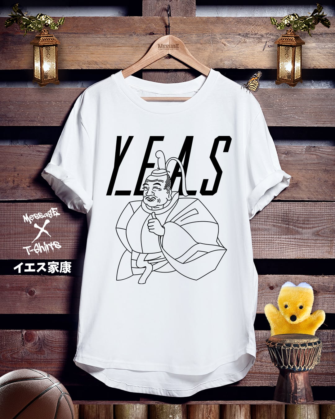 おもしろ歴史イラストTシャツ「イエス家康｣ | オリジナルTシャツ