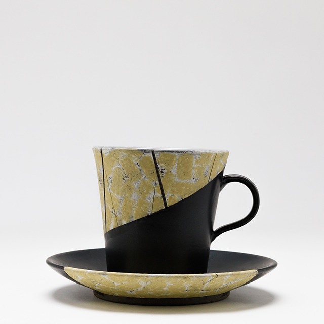 彩泥瓷コーヒーカップ＆ソーサー　Color - Uguisu