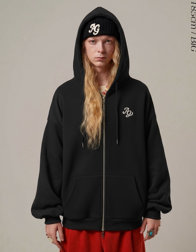 AG Hoodie Zip Up/Black