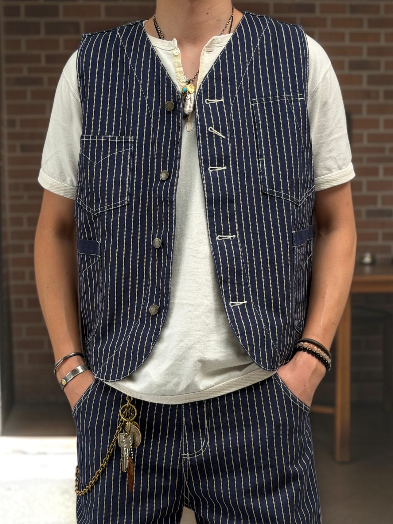 Classic Wabash Stripe Work Vest