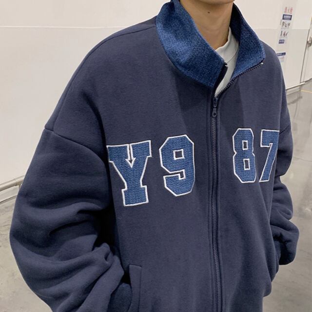 BLUE BLUE スタジャン ネイビー/グレー CPCM（シーピーシーエム）の「YALEワッペンスタジャン（スタジャン