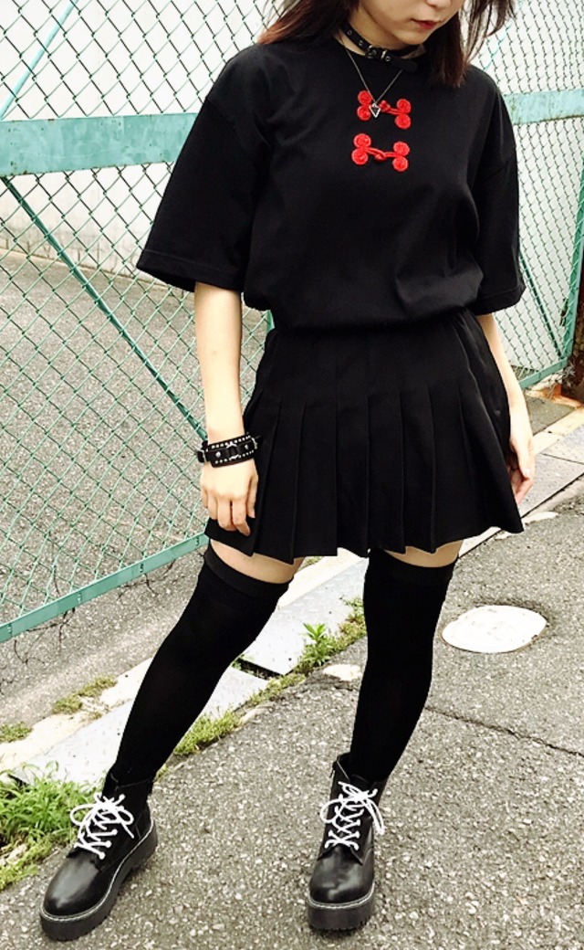 シンプル チャイナ Tシャツ チャイナボタン 黒t ビッグ 陰陽 中華 サブカル めんへら Pashapash728 シンプル チャイナ Tシャツ チャイナボタン 黒t ビッグ 陰陽 中華 サブカル めんへら Pashapash728