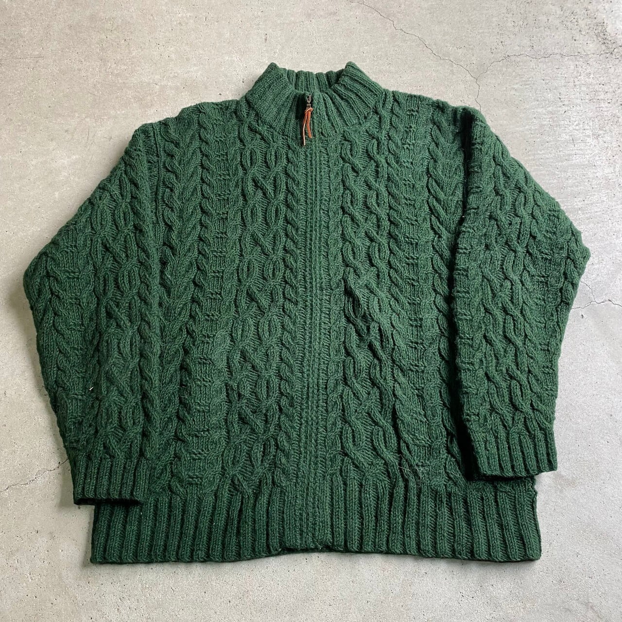 Lauren Ralph Lauren ローレンラルフローレン ハンドニット ケーブル編み ドライバーズニット フルジップ ウールニットセーター レディースxl相当 メンズl相当 古着 グリーン 緑色 ニットセーター Cave 古着屋 公式 古着通販サイト 30 Off Sale開催中