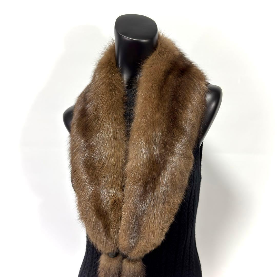 【黒貂】RUSSIAN SABLE ロシアンセーブル リアルファー ショール RUSSIAN SABLE】ロシアンセーブル 黒貂 リアルファーショール | KS JAPAN