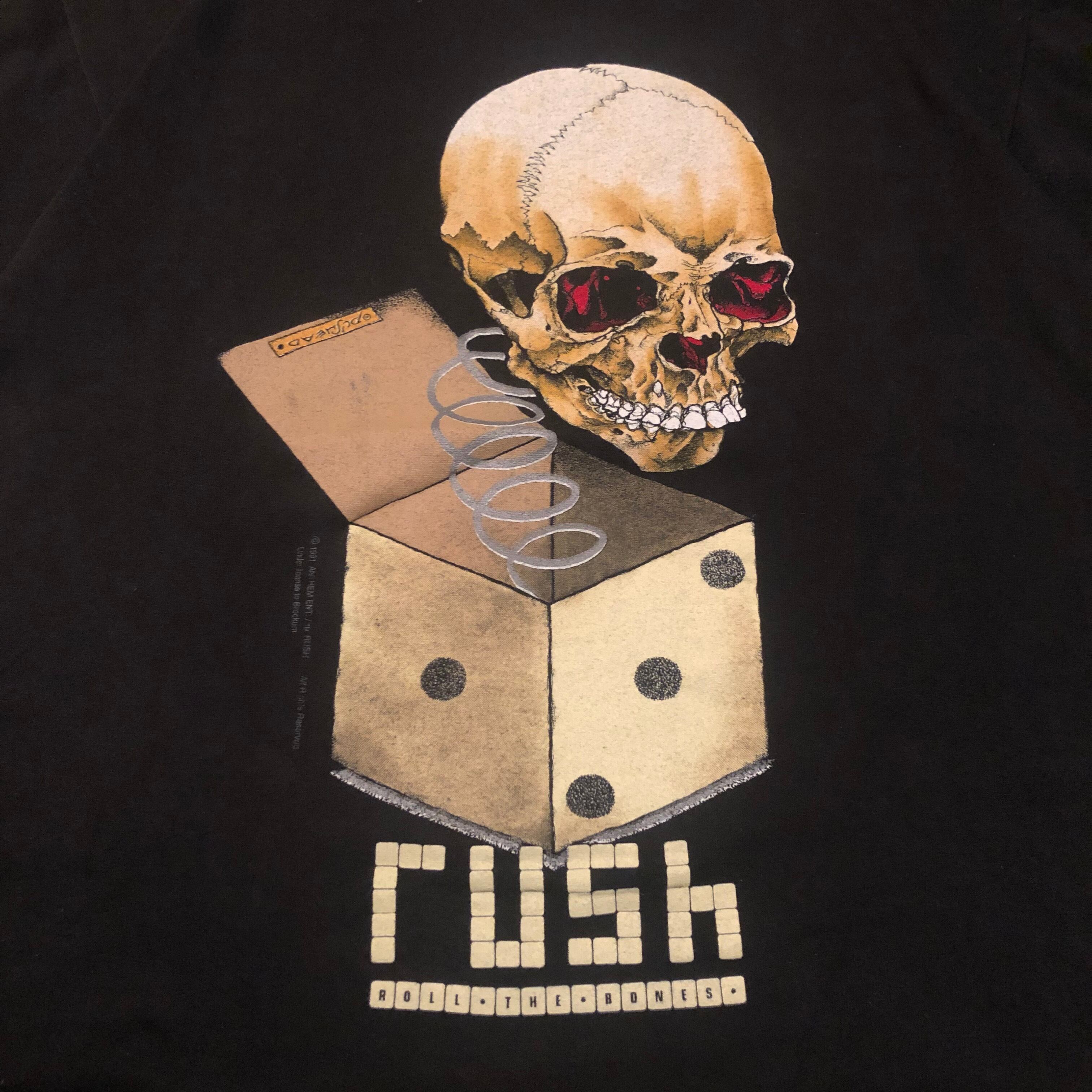90s/RUSH×PUSHEAD/Roll The Bones/Tシャツ/L/パスヘッド/USA製/バンT/ラッシュ/1991年製 |  nimunamu powered by BASE
