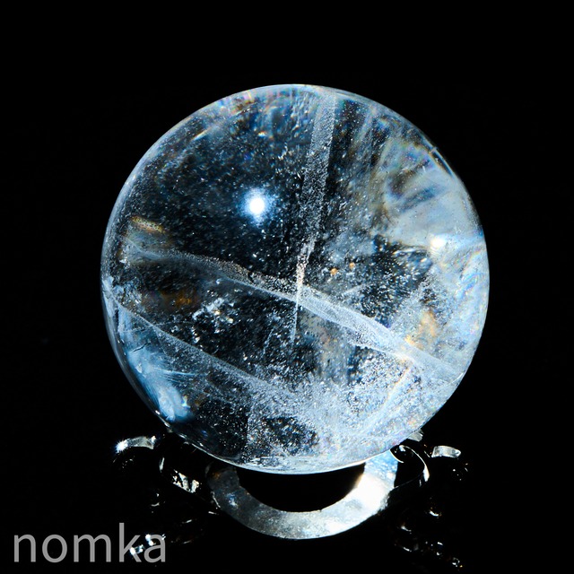 【聖なる交差、次元を繋ぐ光】レムリアンシードクリスタル(インナークロス) 53mmスフィア（LEDライト台座セット） nsp-0003