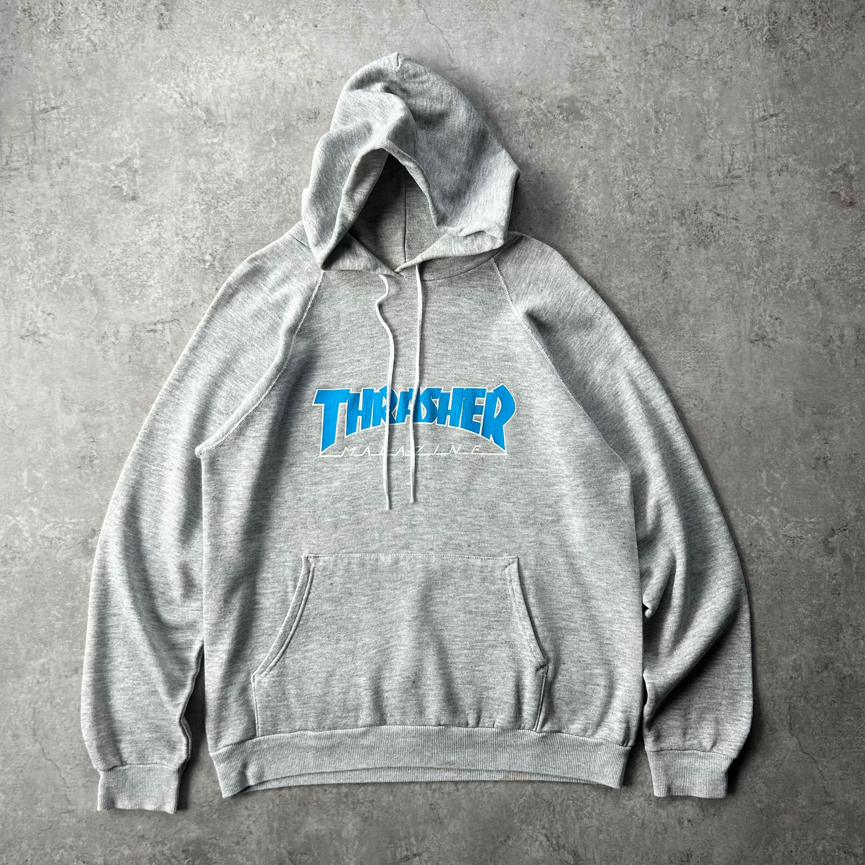 80s thrasher パーカー/フーディー USA製 L グレー×ブルー 80s thrasher パーカー/フーディー USA製 L グレー×ブルー | 東京準備室