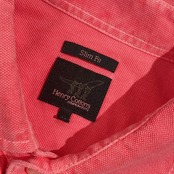 Henry Cotton's ヘンリーコットンズ Slim Fit 鹿の子 長袖 ポロシャツ M/ピンク系 メンズ トルコ製