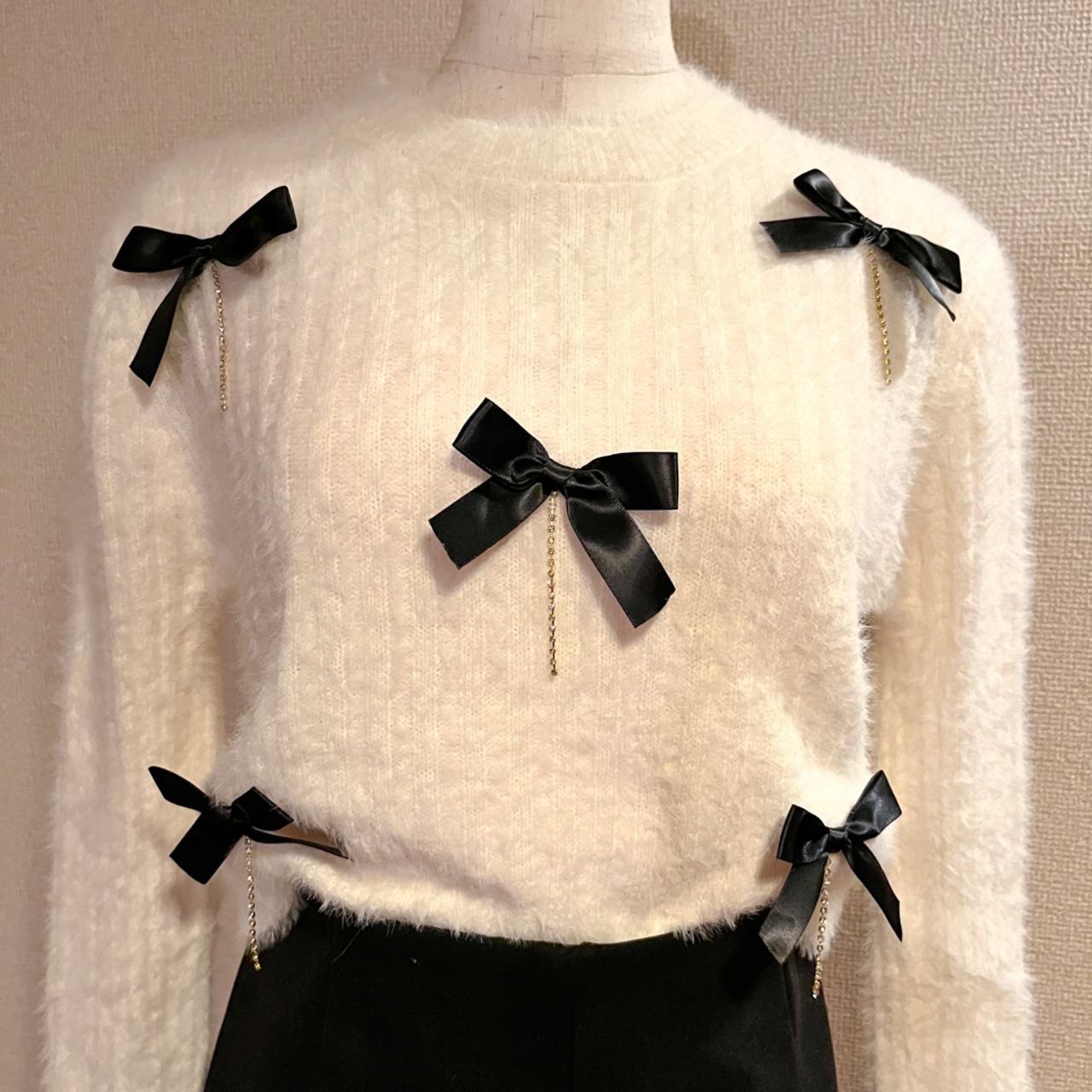 シャギーリボンチェーンニット LK1123