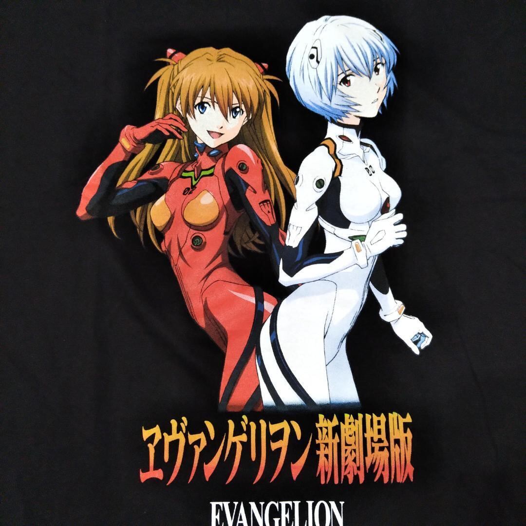 エヴァンゲリオン Tシャツ XLサイズ 黒 レイ アスカ アニメTシャツ 