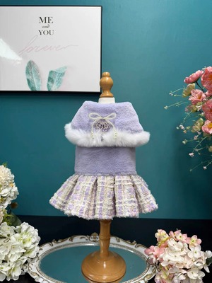 【取り寄せ】ファーツイードワンピース