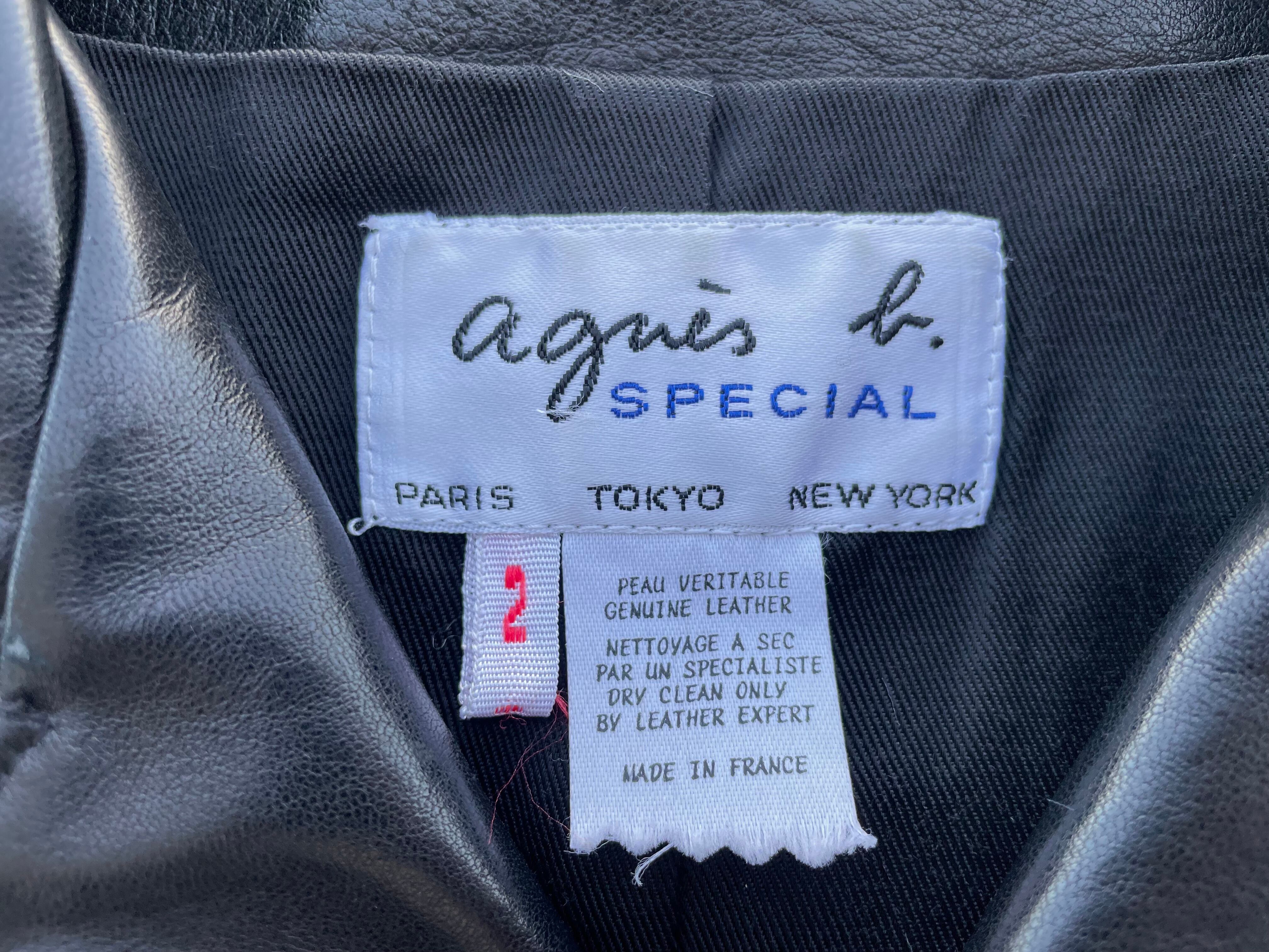 Agnes.b Special Leather Tracker Jacket Black‼︎ France Made!! 90s