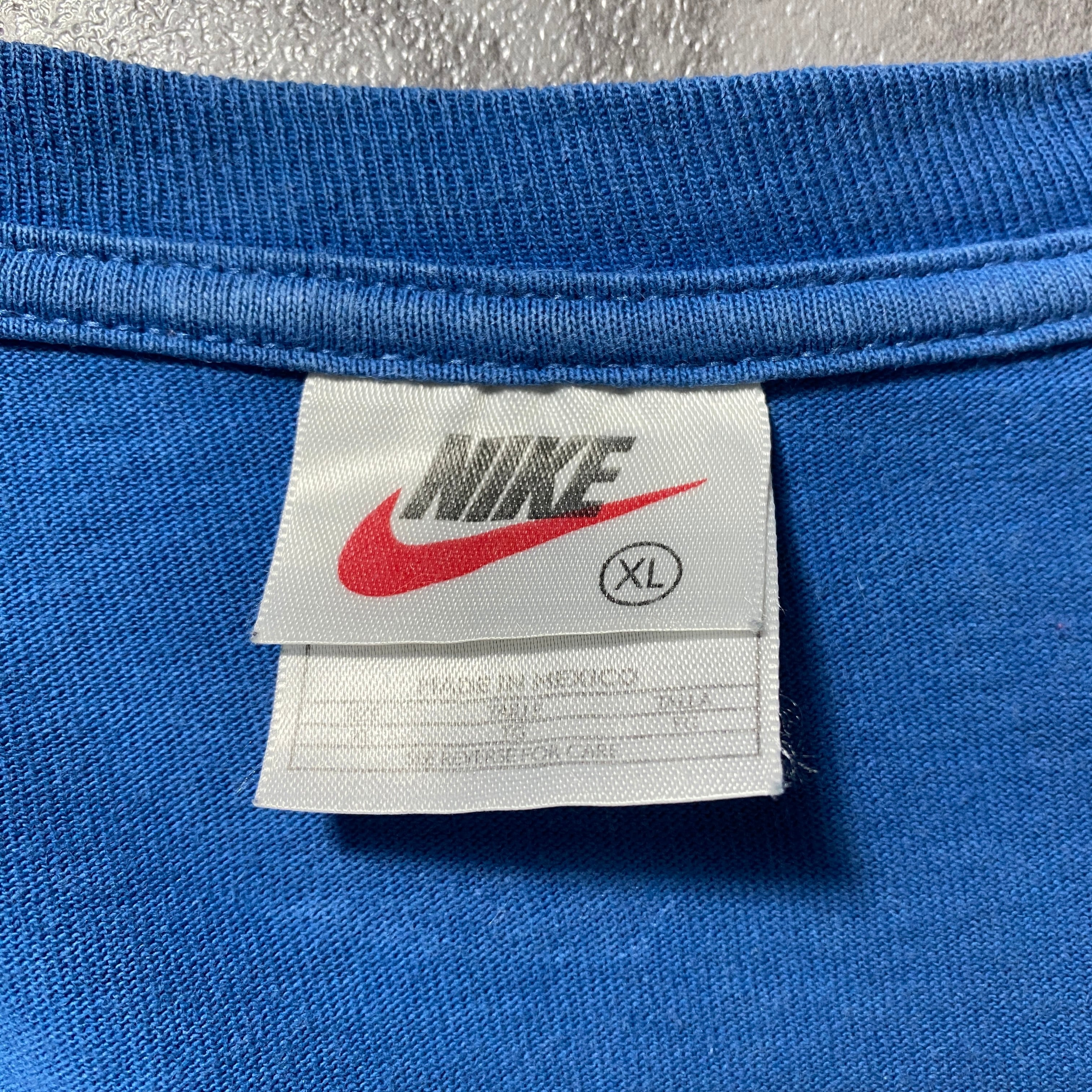 90's NIKE ナイキ センタースウォッシュ 刺繍ロゴ メキシコ製 ブルー T