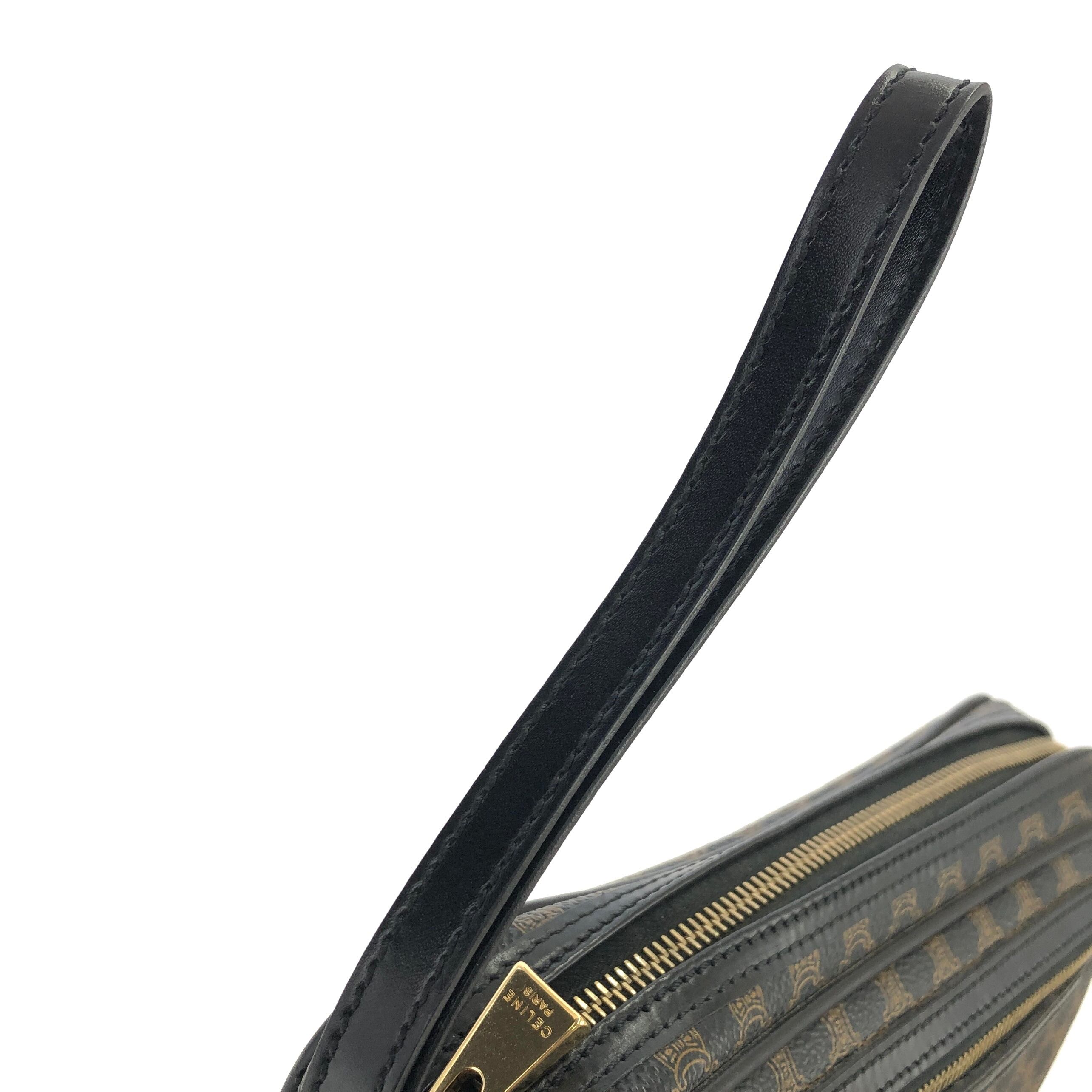 CELINE セリーヌ マカダム PVC レザー クラッチバッグ ブラック CELINE セリーヌ マカダム PVC レザー クラッチバッグ ブラック
