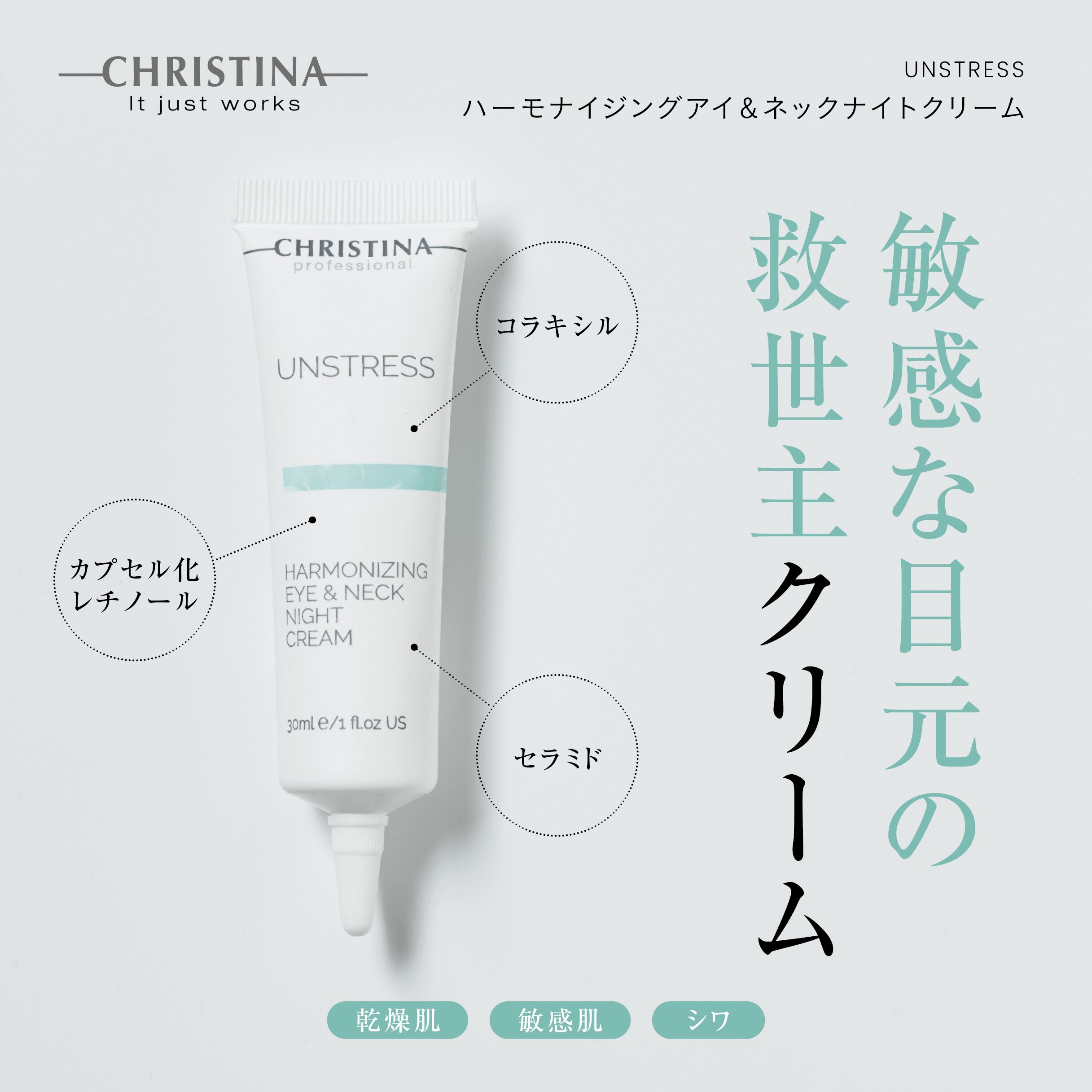 CHRISTINA アンストレス ハーモナイジングアイ&ネックナイトクリーム