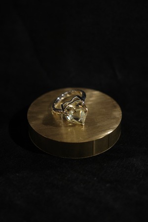 AYNiL jujuwelry 【VTG swarovski heart 3D bed ring -Yellow-】