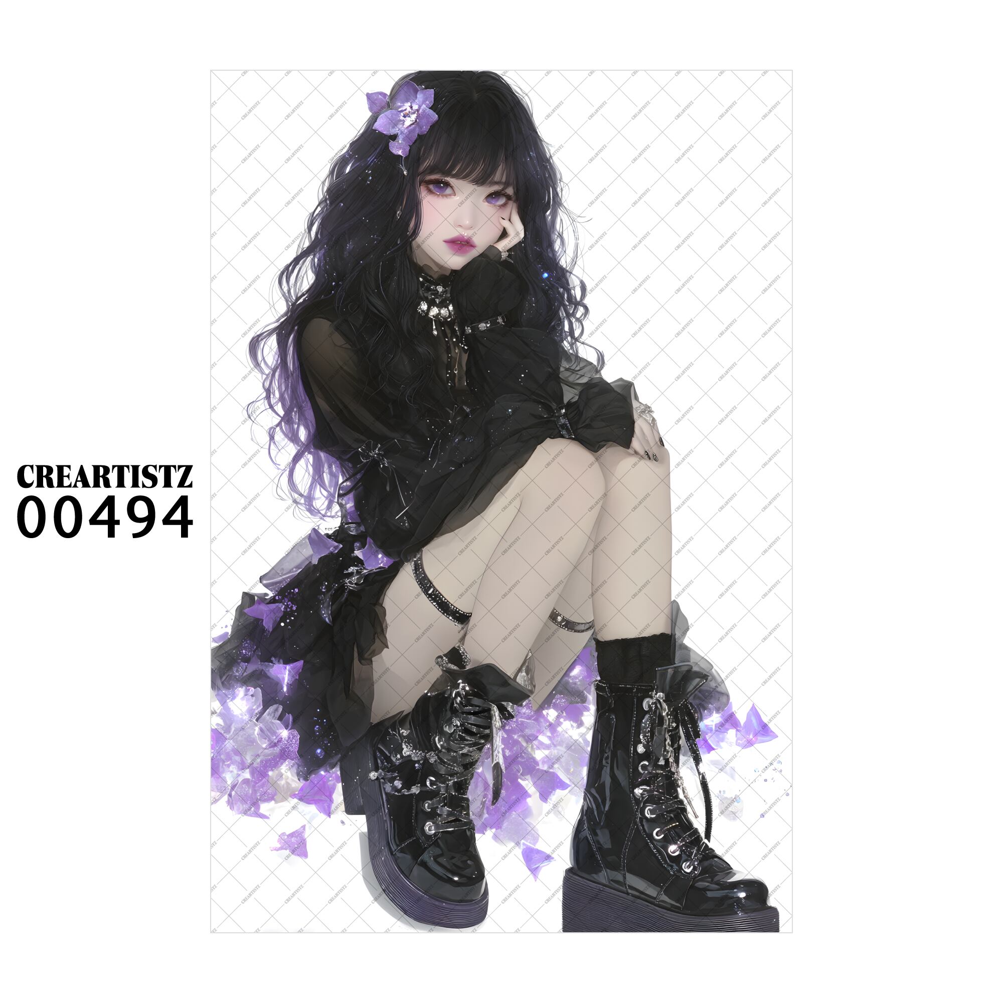 00494 ガール キュート オリジナル ペーパー/ステッカー 4枚セット CREARTISTZ